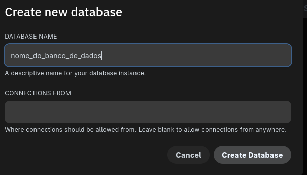 Criação Banco de Dados