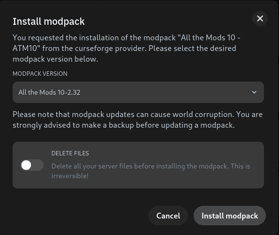 Modpacks Install