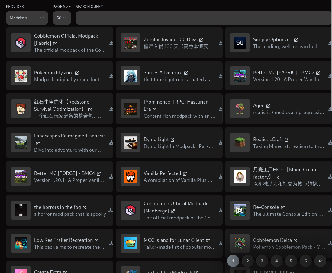 Modpacks List